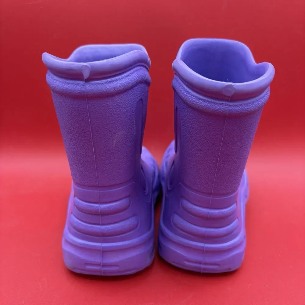 Crocs Classic Georgie Pull On Rubber Rain Boots Purple Mens Size 1 Womens Size 3